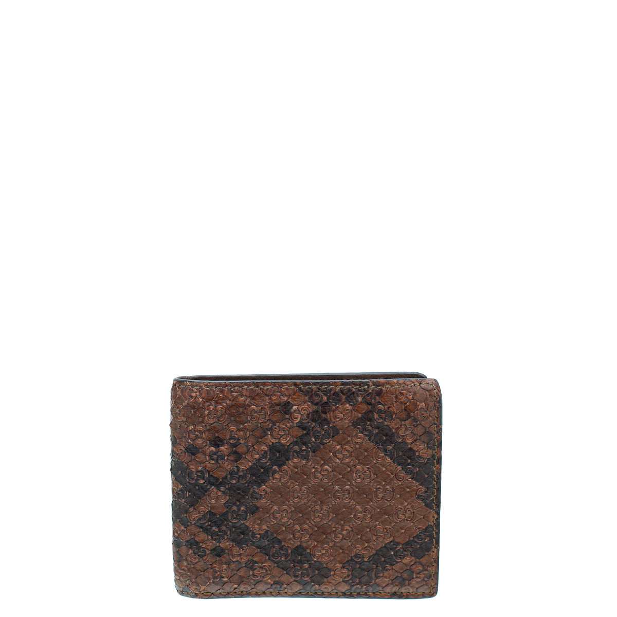 Gucci Brown Microguccissima Python Bifold Wallet-Gucci-THE CLOSET