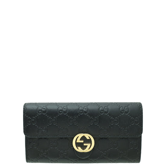 Gucci Black Guccissima Interlocking G Wallet