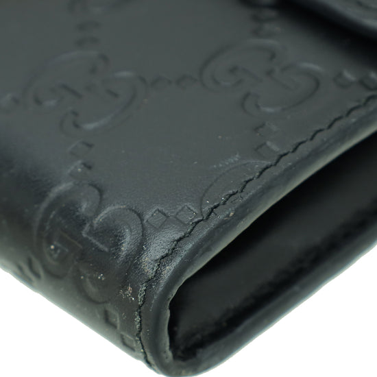 Gucci Black Guccissima Interlocking G Wallet