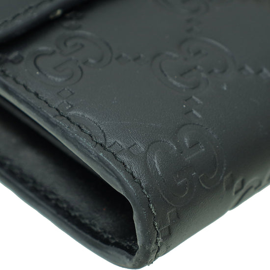 Gucci Black Guccissima Interlocking G Wallet