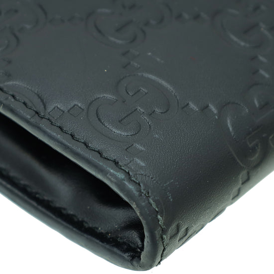 Gucci Black Guccissima Interlocking G Wallet