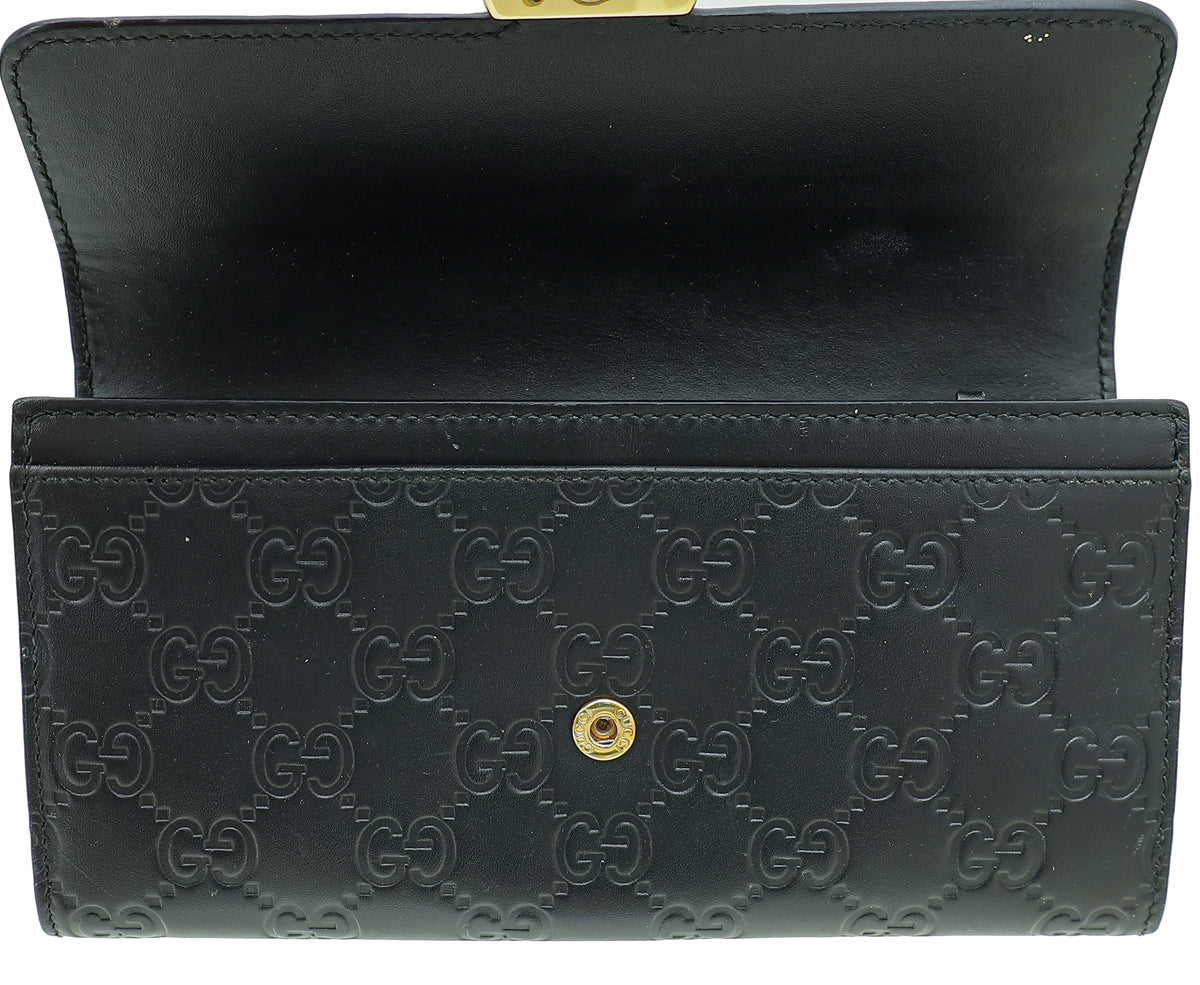 Gucci Black Guccissima Interlocking G Wallet