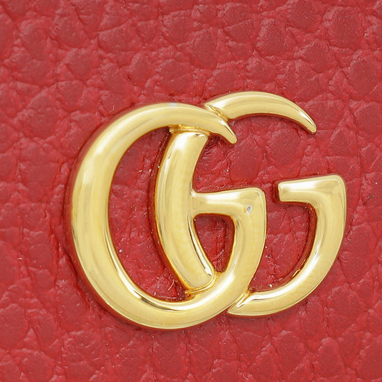 Gucci Red GG Marmont Small Card Case Wallet