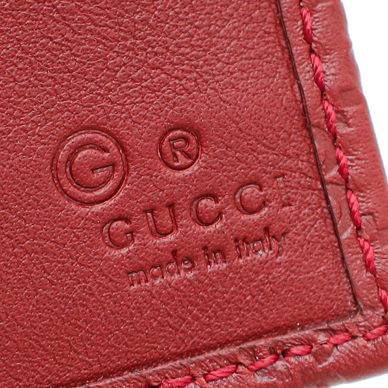 Gucci Red Microguccissima Continental Wallet
