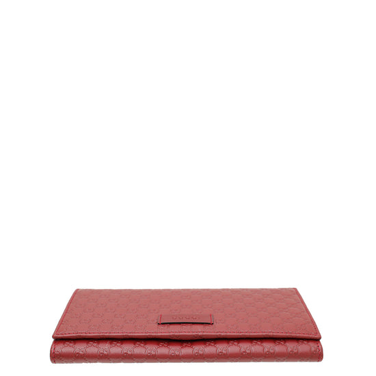 Gucci Red Microguccissima Continental Wallet