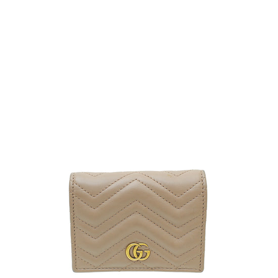 Gucci Dusty Pink GG Marmont Card Case Wallet