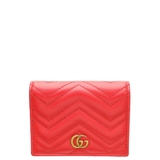 Gucci Red GG Marmont Card Case