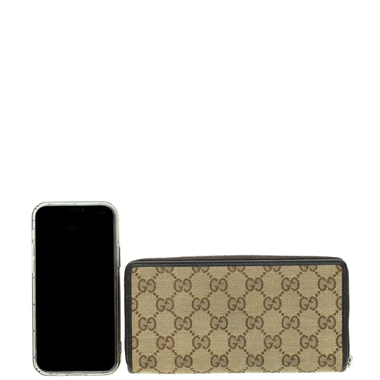 Gucci Ebony GG Zip Around Wallet