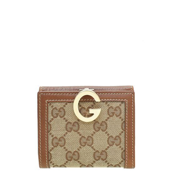 Gucci Bicolor GG Buckle Compact Wallet