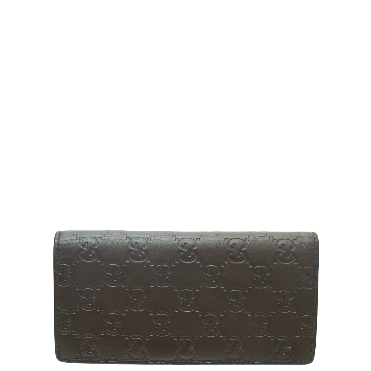 Gucci Chocolate Brown GG Guccissima Bifold Slim Long Wallet-Gucci-THE CLOSET