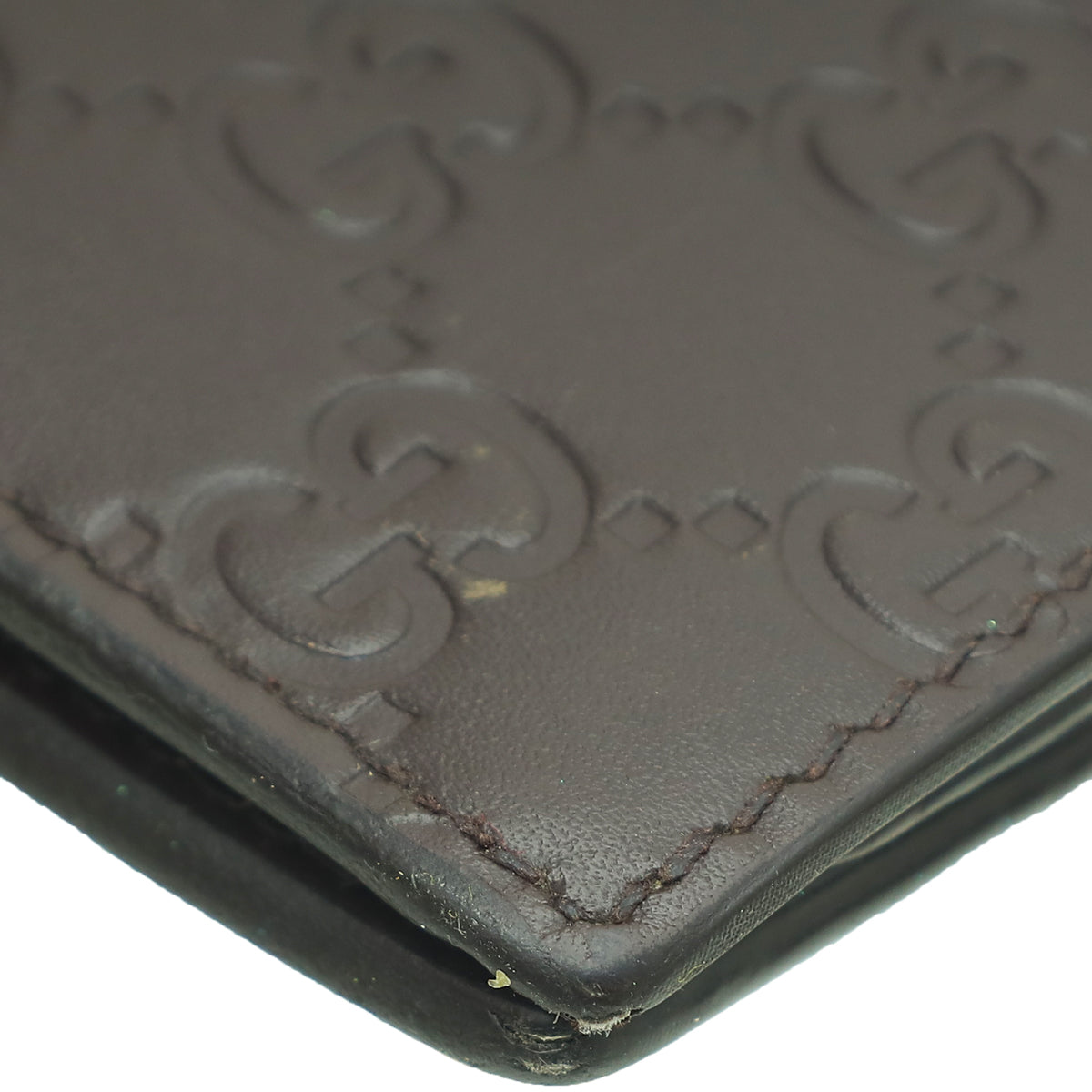 Gucci Chocolate Brown GG Guccissima Bifold Slim Long Wallet