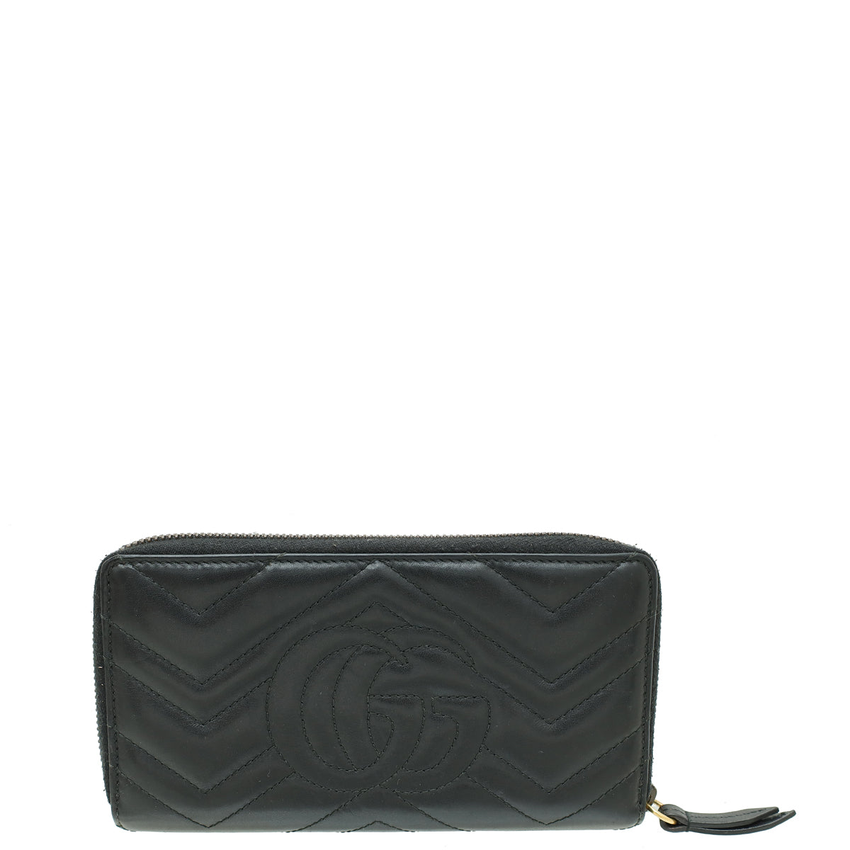 Gucci Black GG Marmont Zip Around Long Wallet-Gucci-THE CLOSET