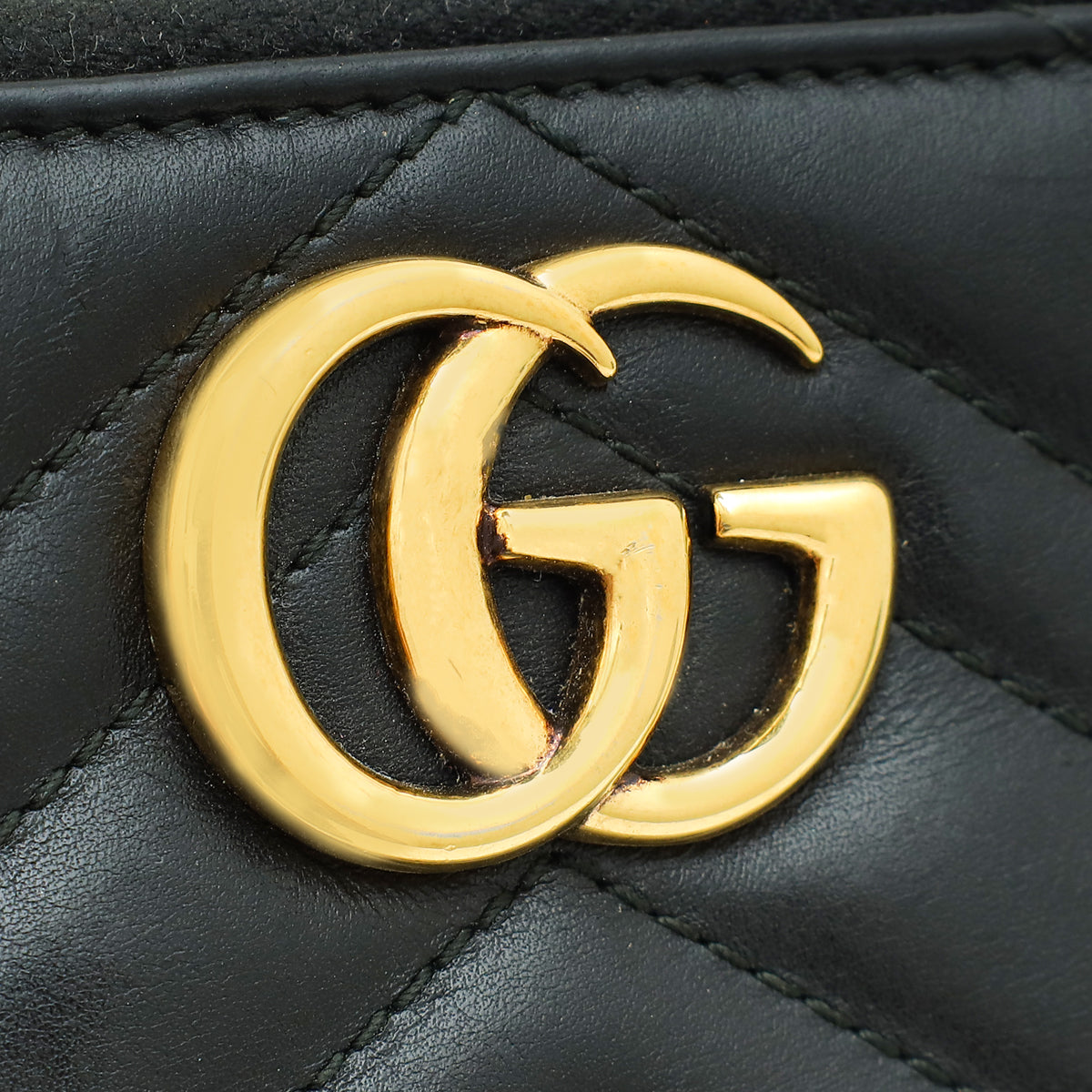 Gucci Black GG Marmont Zip Around Long Wallet