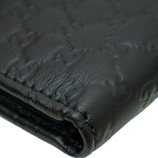 Gucci Black GG Microguccissima Bi Fold Wallet