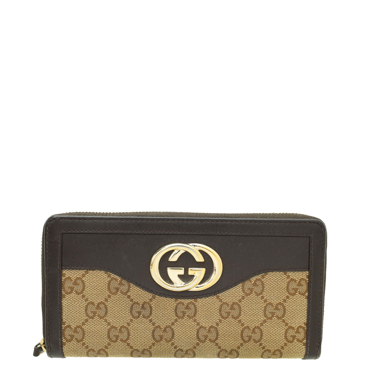 Gucci Bicolor Interlocking G Zip Around Wallet