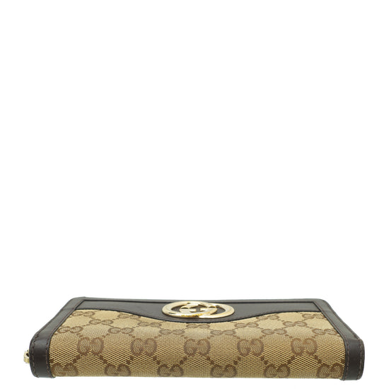 Gucci Bicolor Interlocking G Zip Around Wallet