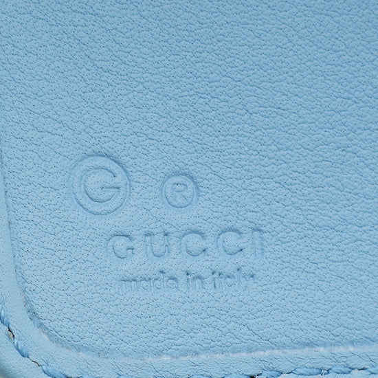 Gucci Sky Blue Microguccissima Compact French Wallet