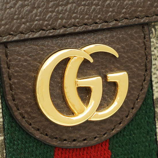 Gucci Ebony Ophidia Zip Around Wallet