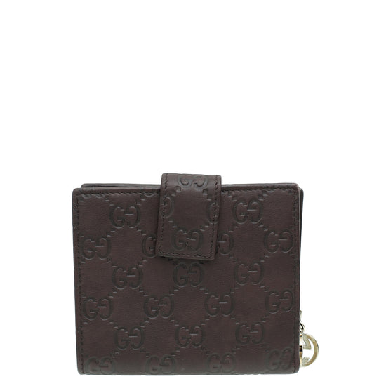 Gucci Chocolate Brown Guccissima GG Twins Wallet