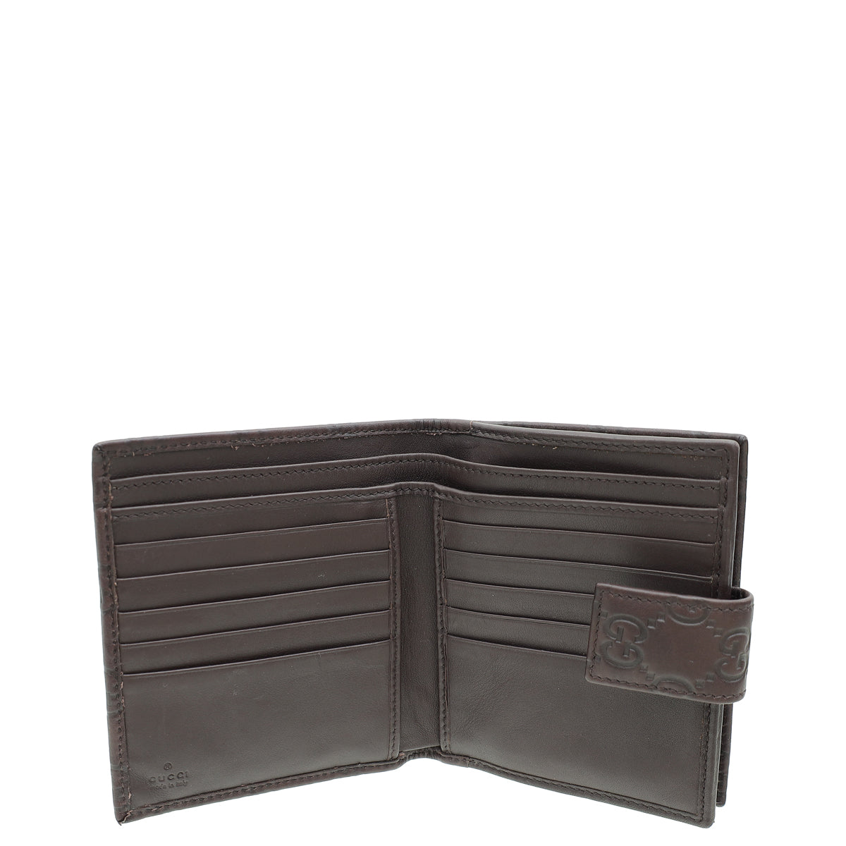 Gucci Chocolate Brown Guccissima GG Twins Wallet