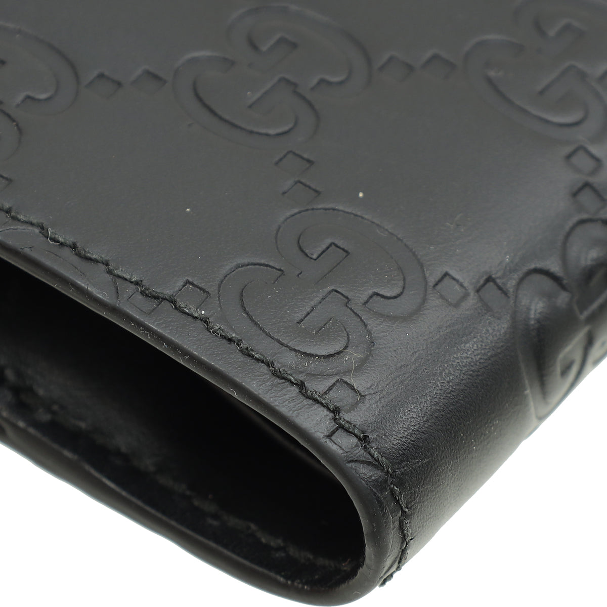 Gucci Black GG Guccissima Interlocking G French Wallet