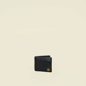 Gucci Black GG Marmont Bi-fold Card Case Wallet