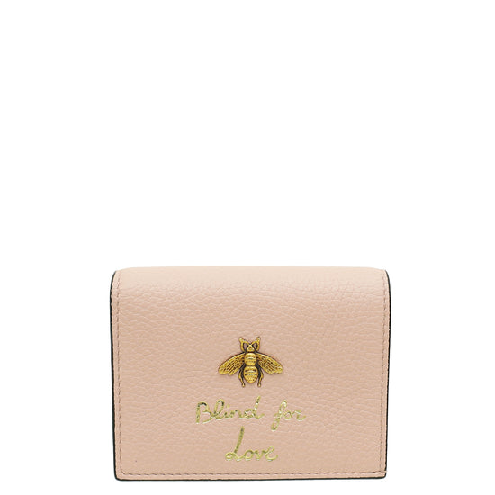 Gucci Pink Animalier "Blind for Love" Card Case