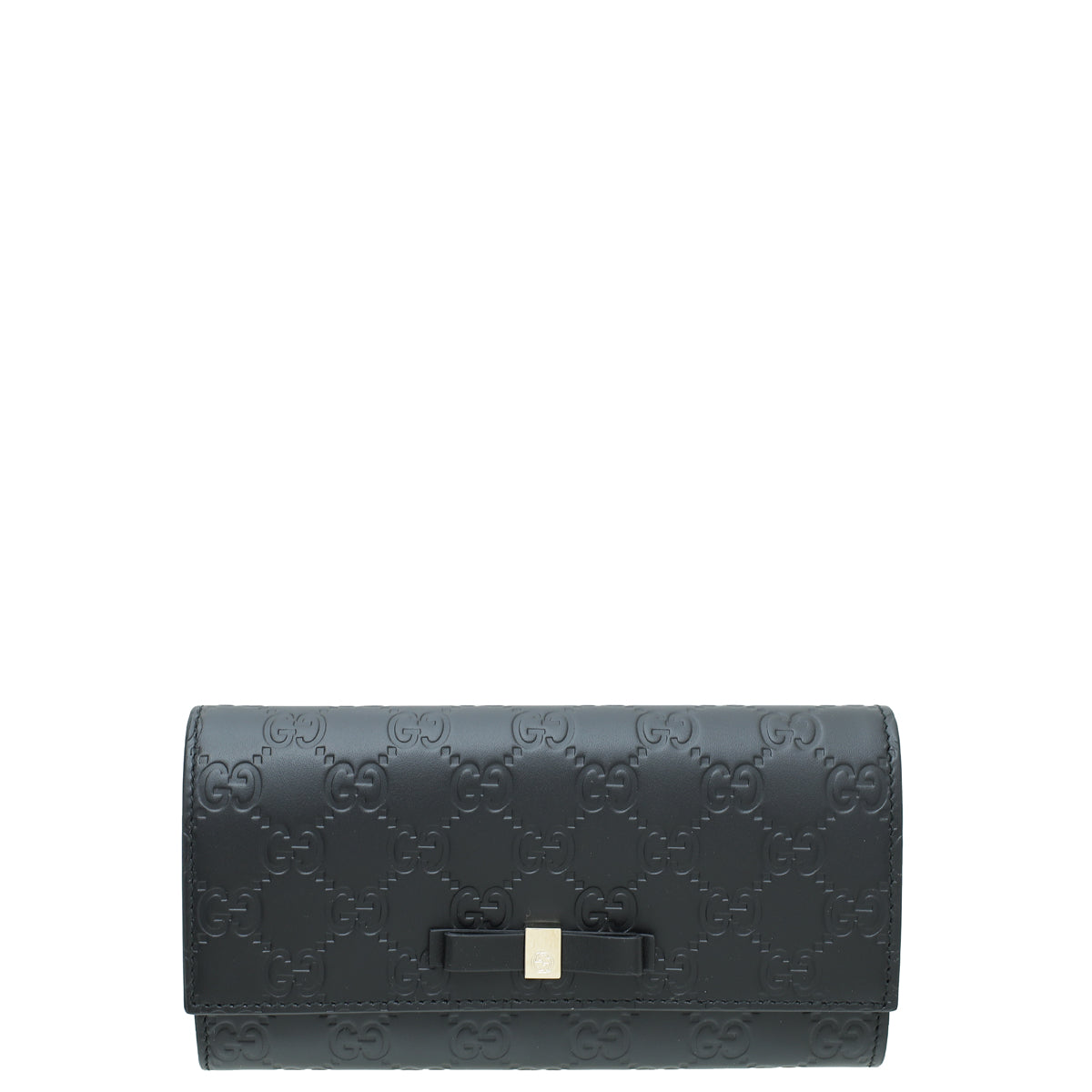 Gucci Black GG Guccissima Bow Continental Wallet-Gucci-THE CLOSET