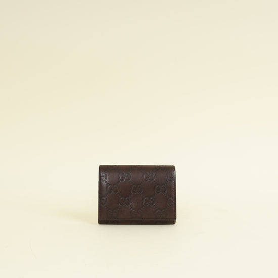Gucci Brown Guccissima Card Holder