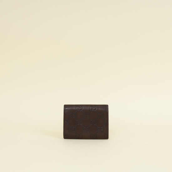 Gucci Brown Guccissima Card Holder