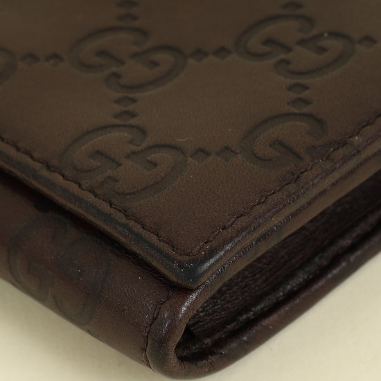 Gucci Brown Guccissima Card Holder