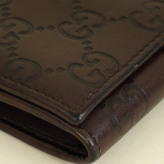 Gucci Brown Guccissima Card Holder