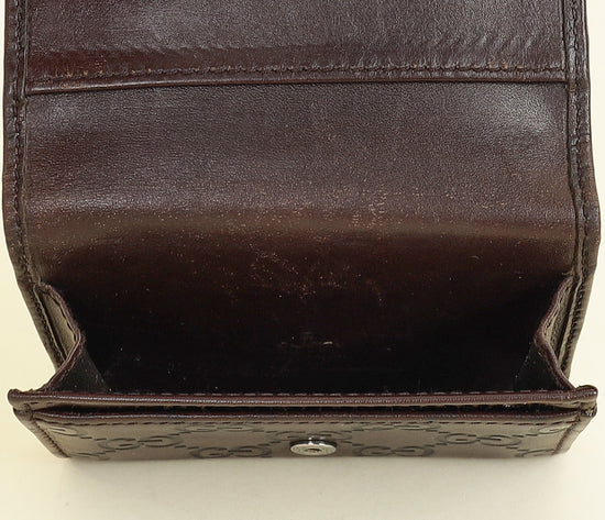 Gucci Brown Guccissima Card Holder