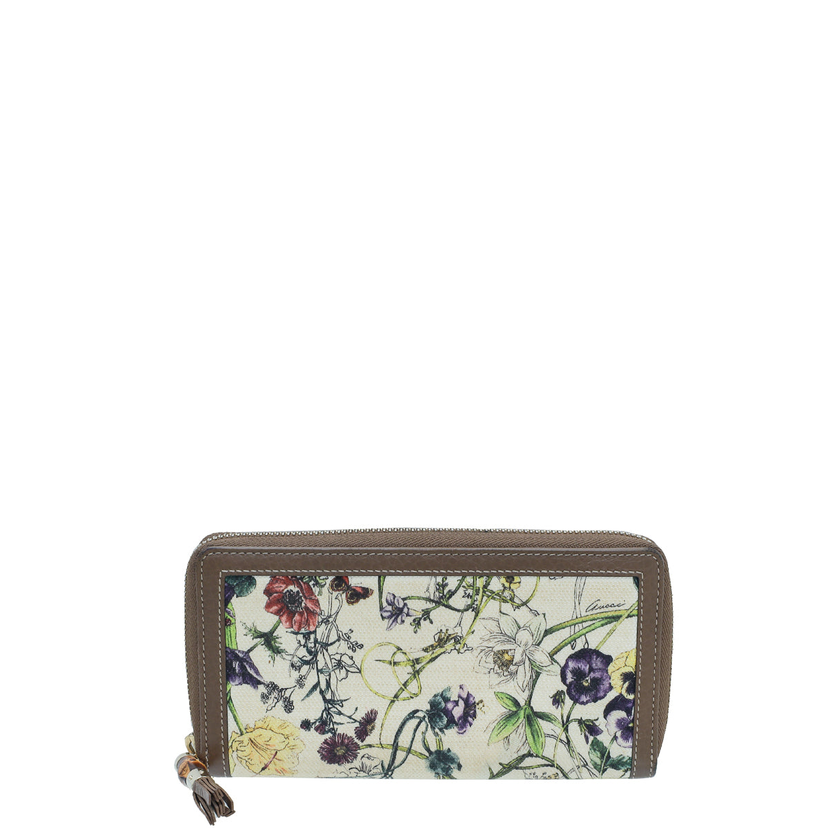 Gucci Multicolor Flora Bamboo Tassel Zip Around Wallet-Gucci-THE CLOSET