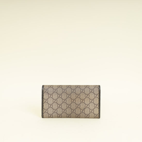 GUCCI Bicolor GG Supreme Continental Wallet