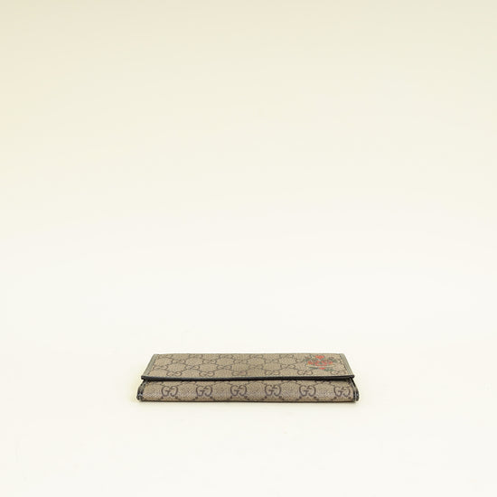 GUCCI Bicolor GG Supreme Continental Wallet