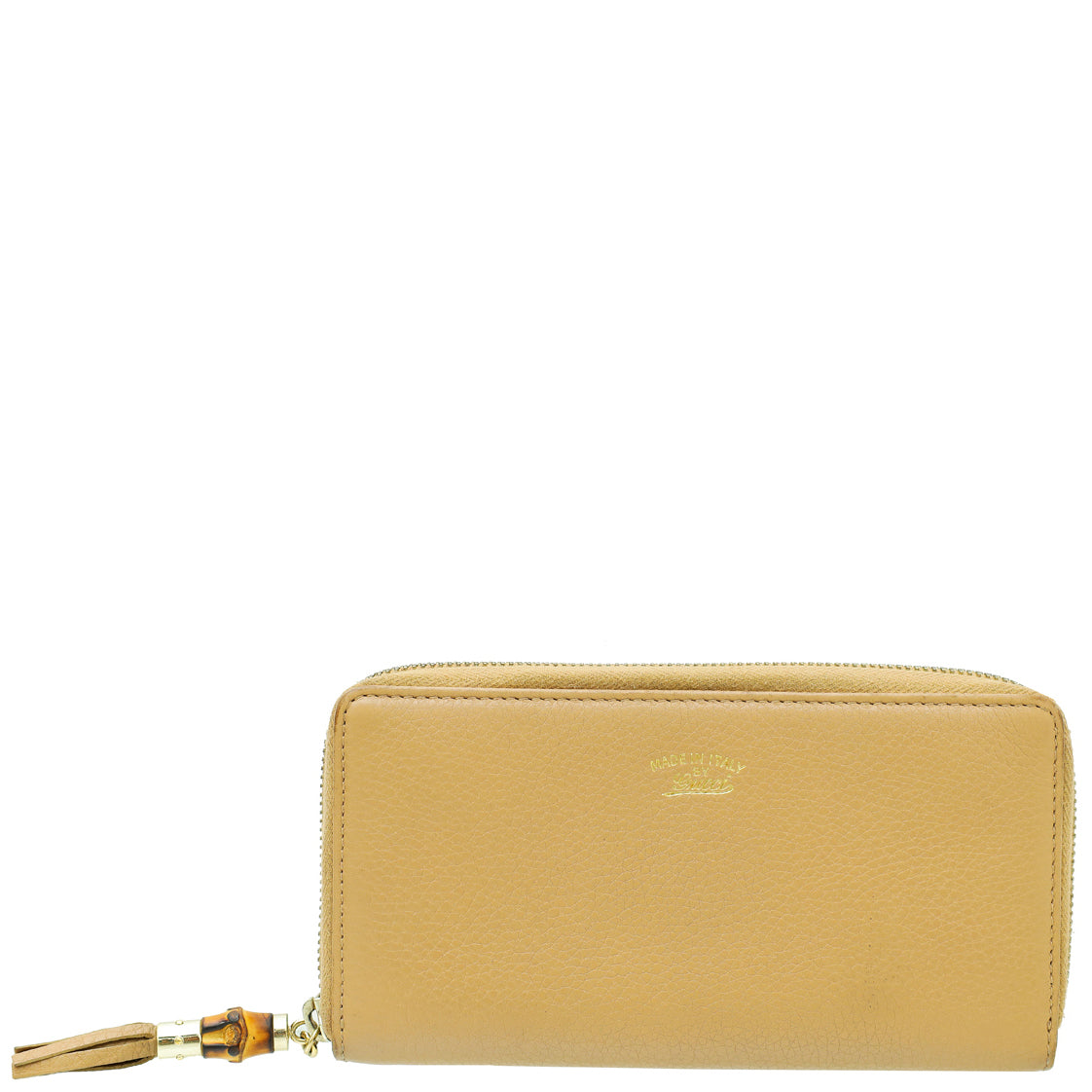 Gucci Nude Bamboo Tassel Zip Around Wallet-Gucci-THE CLOSET