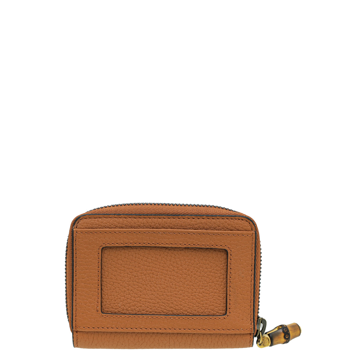Gucci Brown Bamboo Double G Zip Card Case-Gucci-THE CLOSET