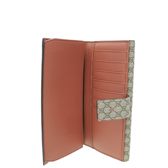 Gucci Bicolor GG Supreme Stars Continental Wallet