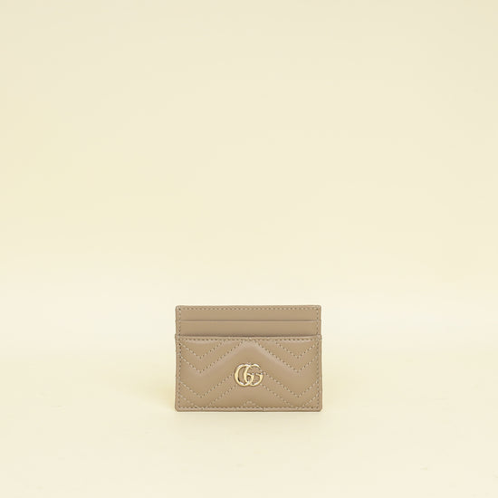 Gucci Taupe GG Marmont Card Case