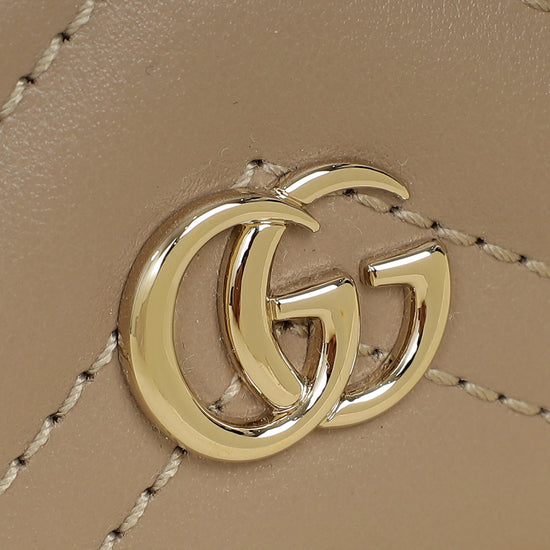Gucci Taupe GG Marmont Card Case