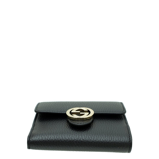 Gucci Black Interlocking G French Wallet