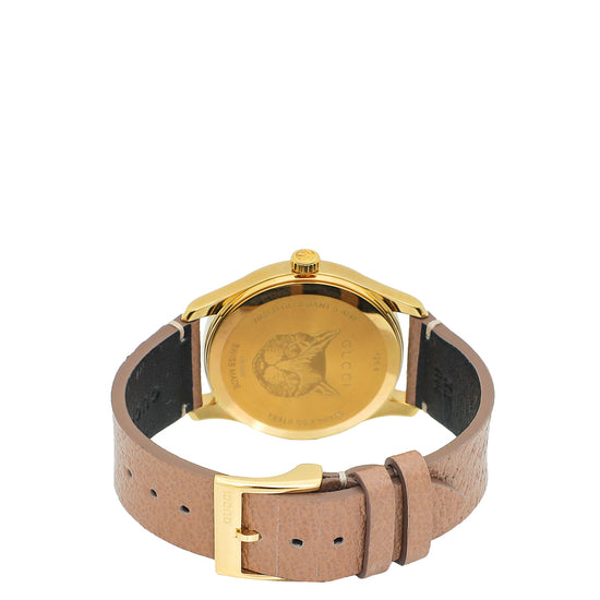 Gucci Yellow Gold G-Timeless Moth 38mm Quartz Watch