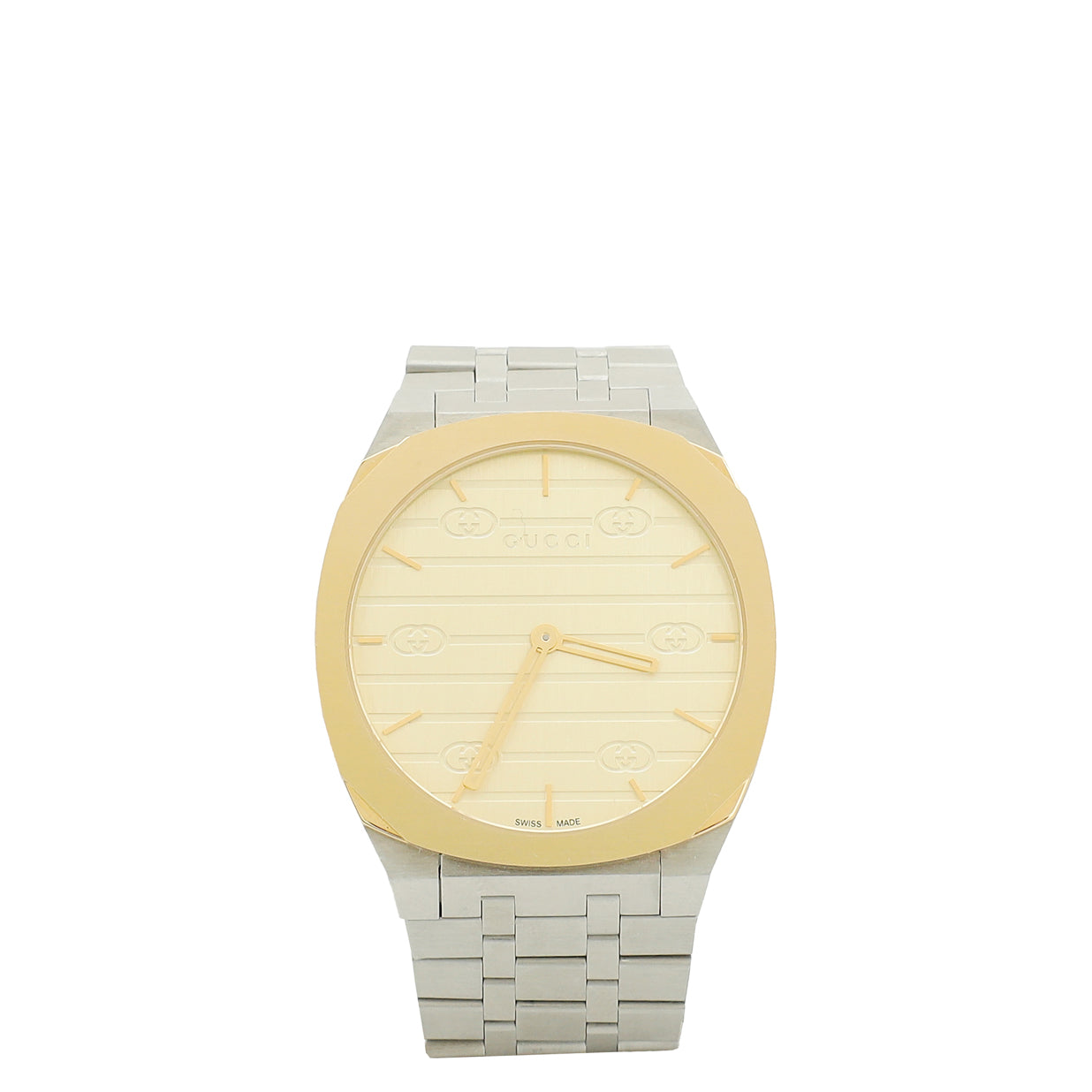Gucci Stainless Steel 18K Yellow Gold 25H 30mm Quartz Watch-Gucci-THE CLOSET