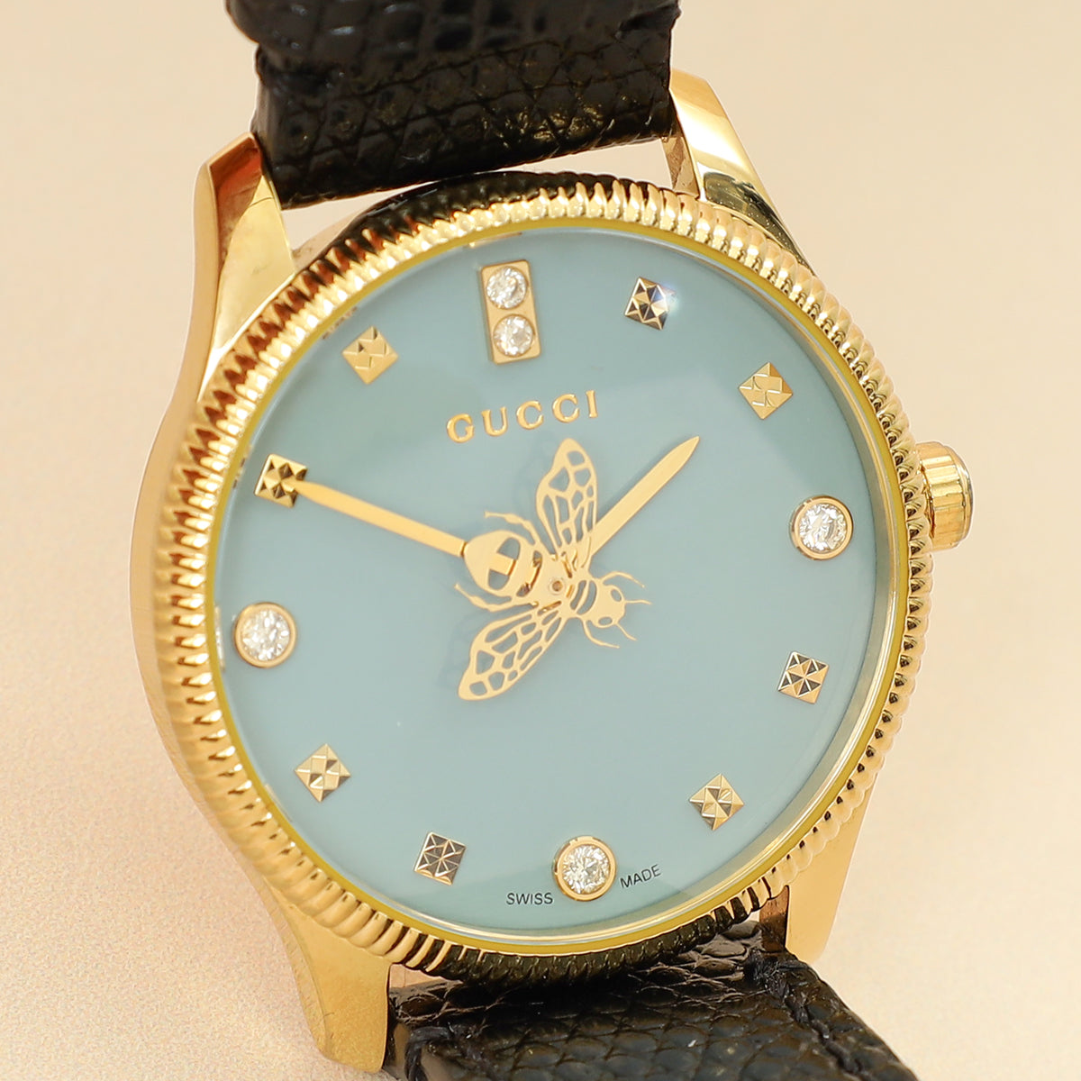 Gucci Gold PVD Stainless Steel G-Timeless Bee Logo 29mm Quartz Watch-Gucci-THE CLOSET