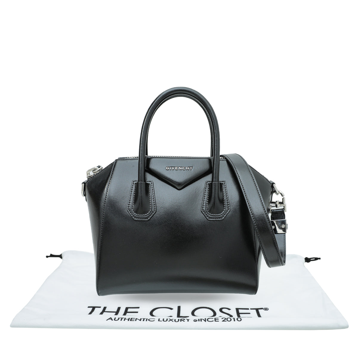 Givenchy Black Polished Antigona Small Tote Bag