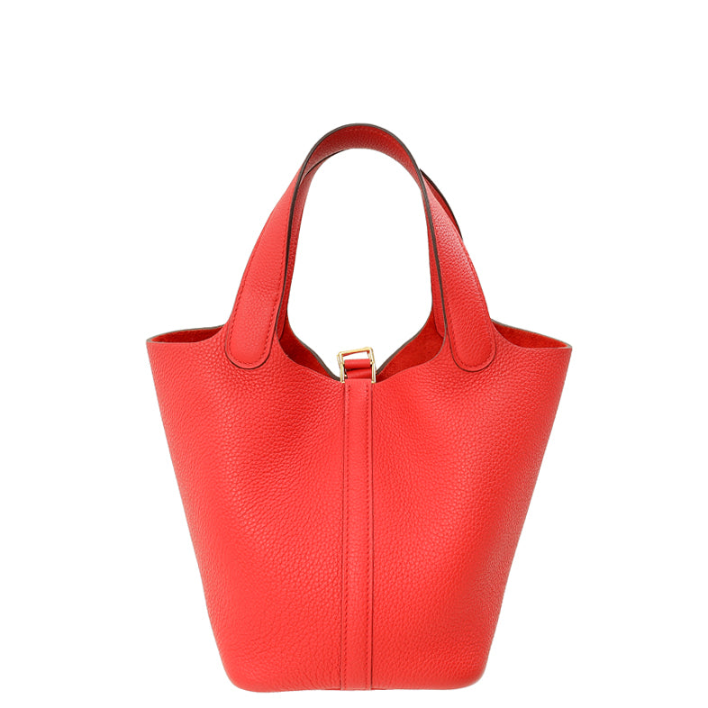 Hermes Rouge Tomate Picotin Lock 18 Bag-Hermes-THE CLOSET