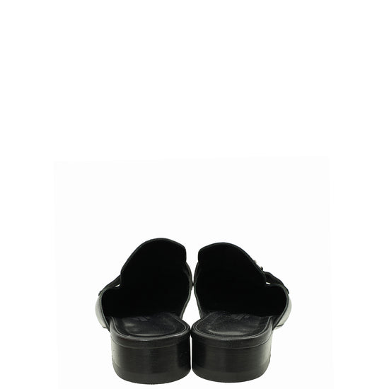 Hermes Noir Vincennes Mules 38