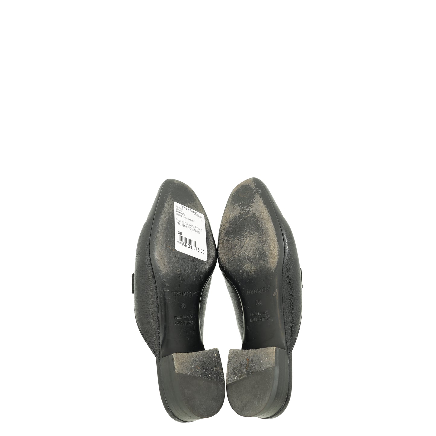 Hermes Noir Vincennes Mules 38