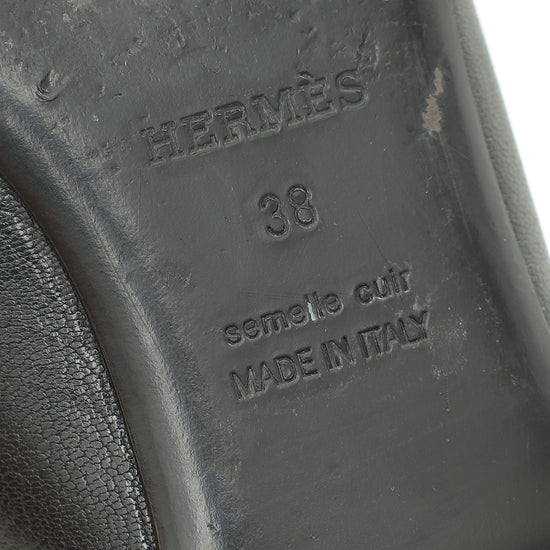 Hermes Noir Vincennes Mules 38